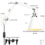 Vintage White LED Wall Sconce Stair Light Fixture with Pull Chain Switch