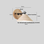 Yellow Travertine LED Wall Lamp Iron Pull Chain Switch Nordic Modern Stair Light