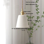 White Ceramic LED Pendant Light | Adjustable Nordic Modern Home Decor Hanging Lamp