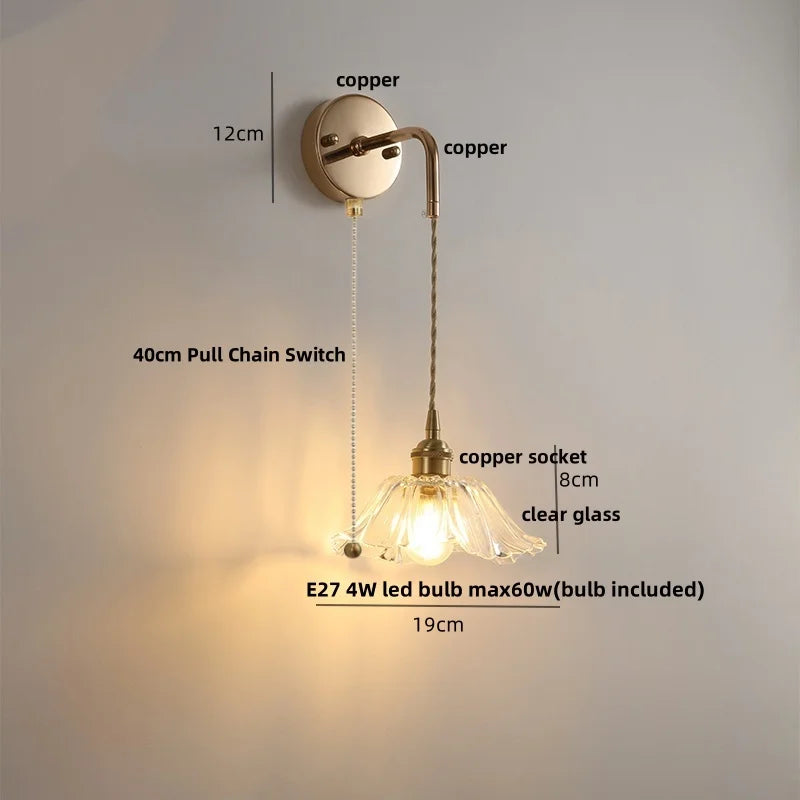 Clear Glass LED Wall Lamp Modern Crystal Home Decor Bathroom Mirror Light