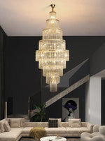 Large Golden Crystal Chandelier for Modern Luxury High Ceilings