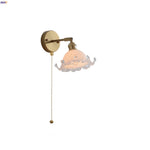 White Glass Copper Wall Sconce LED Stair Light Fixture - Modern Nordic Design