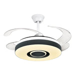 Afralia Retractable Ceiling Fan Chandelier with Remote Control and Invisible LED Lights