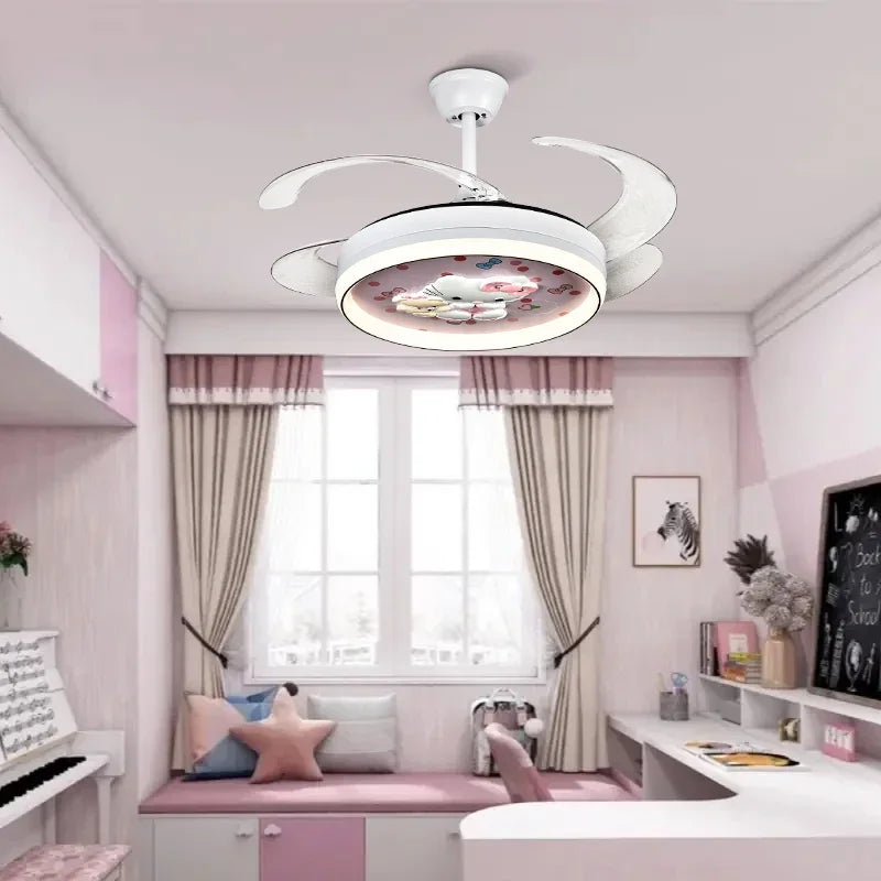 Smart Light and Fan Switch Flush Mount LED Ceiling Fan - Wholesale Kids Decoration