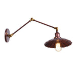 Rustic Iron LED Wall Sconce, Industrial Vintage Long Arm Stair Light Fixtures