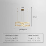 Crystal LED Pendant Lights Remote Control Dimmable Suspension Lamp