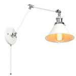 Vintage White LED Wall Sconce Stair Light Fixture with Pull Chain Switch