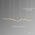 Modern Minimalist Round Dining Table with Gold Chandeliers