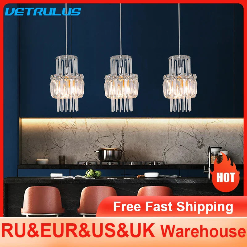 Crystal Glass Ceiling Chandelier for Bright Home Hotel Decor