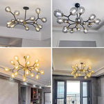 Nordic Glass Ball LED Chandelier Modern Ceiling Lamp Home Decor Fixture
