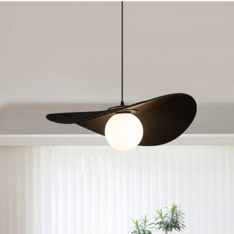 Nordic White/Black Fabric Chandelier Glass Shades Pendant Lamp