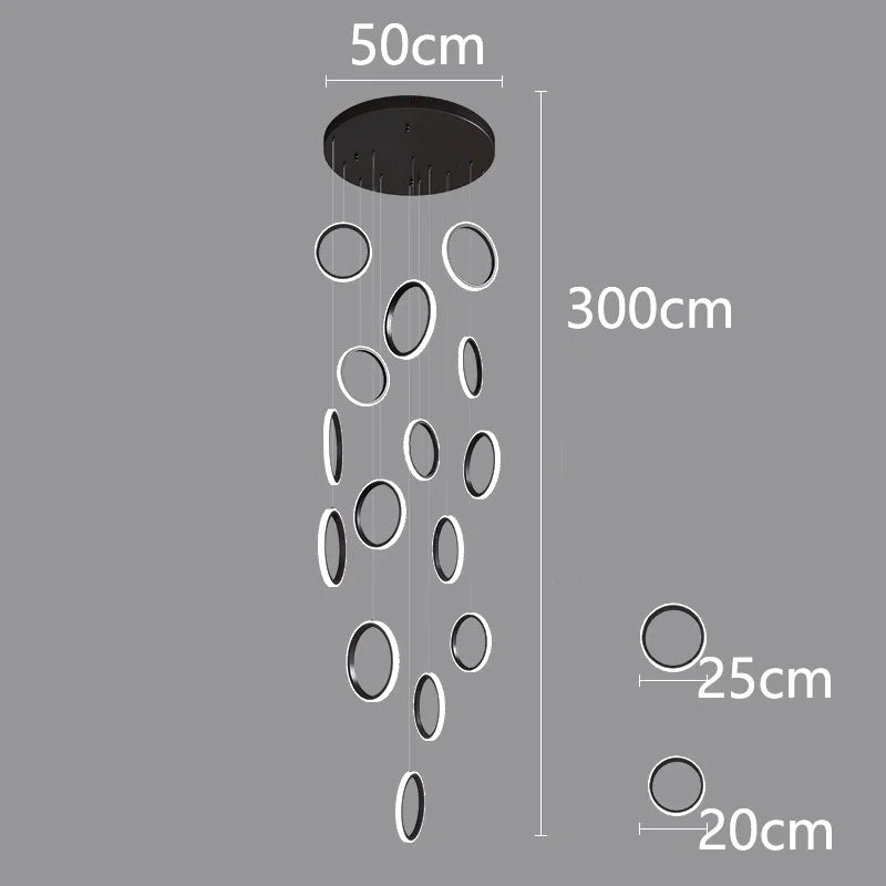 Nordic Stair Chandelier Living Room Dining Pendant Lights Ceiling Indoor Lighting