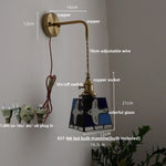Tiffany Style Peace Dove Glass Wall Sconce LED Lamp with Adjustable Wire and Pull Chain Switch.