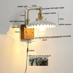 Walnut Ceramic LED Wall Lamp Pull Chain Switch - Modern Bathroom Mirror Light