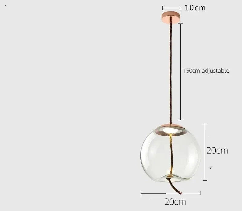 Modern LED Glass Chandelier for Living Room Bedroom Kitchen Pendant Lamp