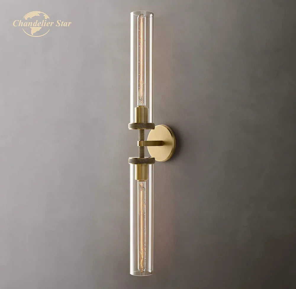 Knurled Linear Glass Sconce LED Wall Lamp for Modern Lighting Décor