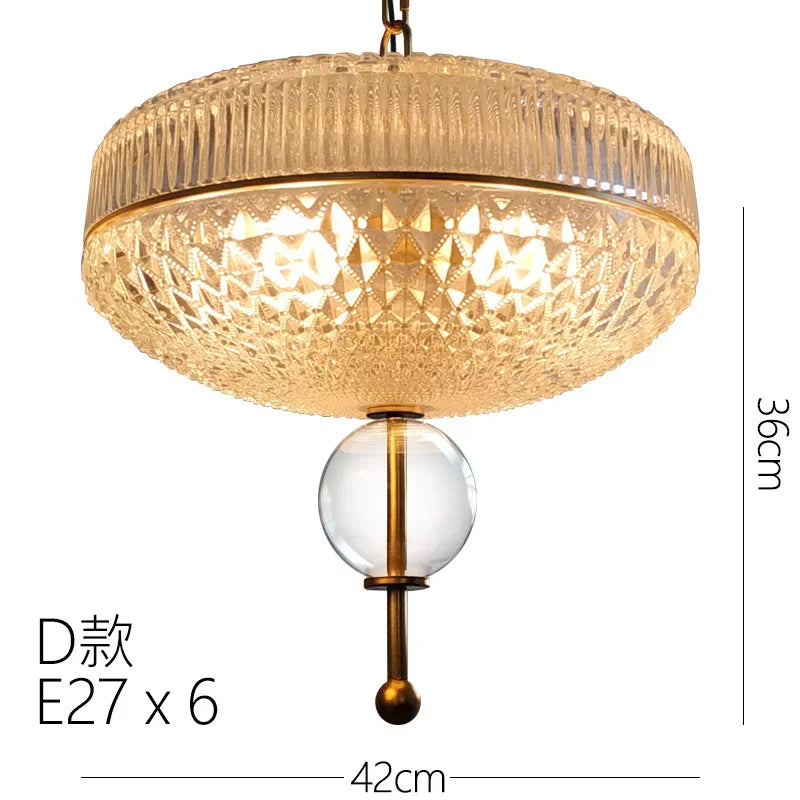 Yellow Glass Chandelier Pendant Lamp for Hotel, Parlor, Dining Room, Bedroom