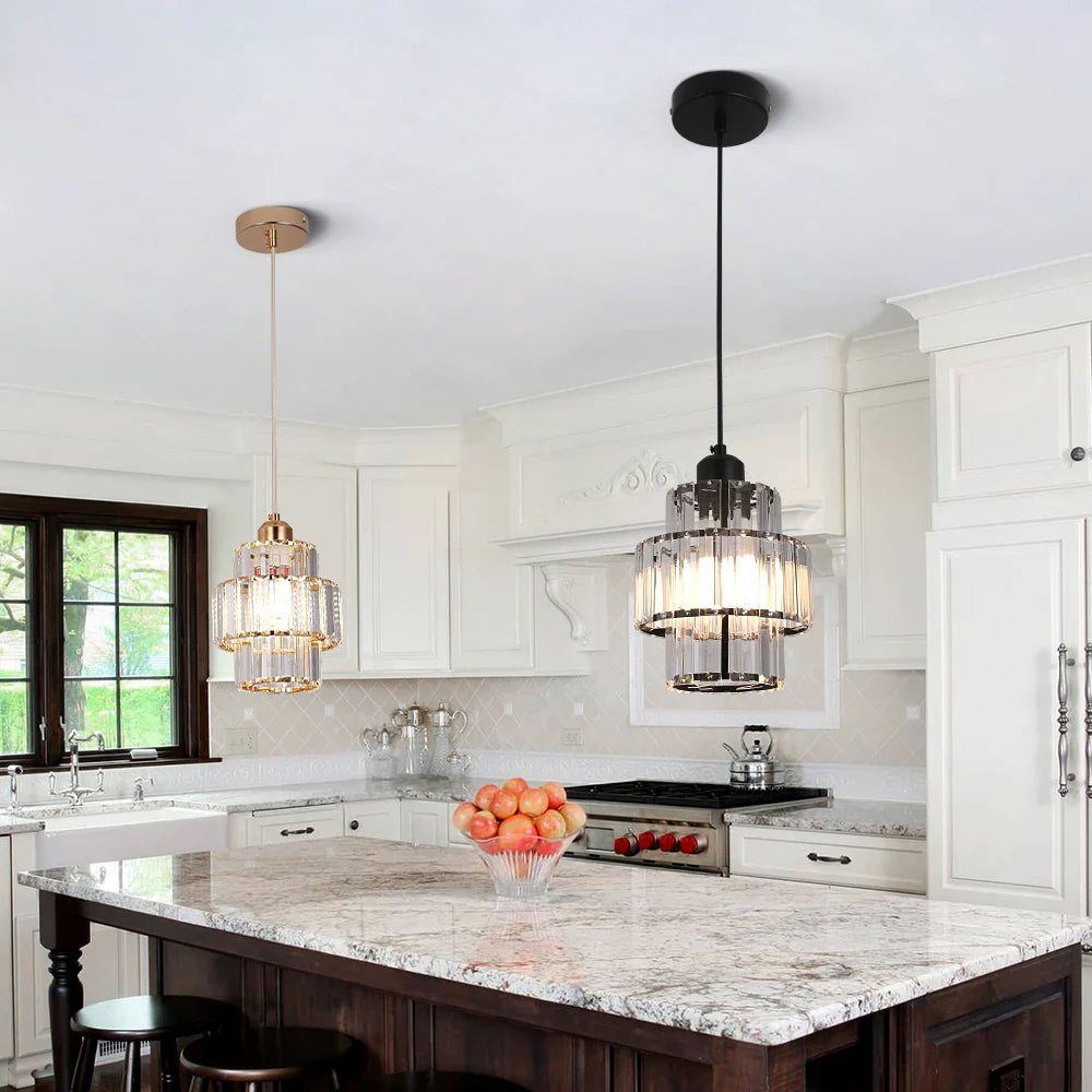 Crystal Pendant Light: Modern Nordic Chandelier for Bedroom, Dining Room, Kitchen Island