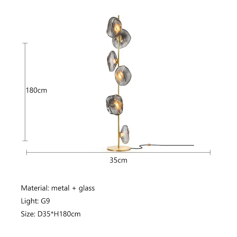 Nordic Glass Shade LED Floor Lamp for Minimalist Living Room & Bedroom