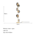 Nordic Glass Shade LED Floor Lamp for Minimalist Living Room & Bedroom