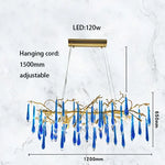 Art Deco Blue Queen Crystal Chandelier for Living Room