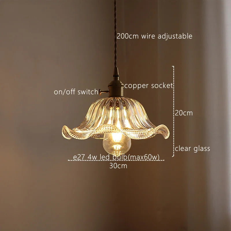 Green Stripe Glass Pendant Lamp Fixture for Home Decor & Kitchen Lighting