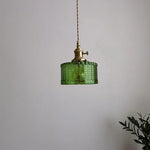 Green Glass LED Pendant Lamp for Modern Home Decor and Lighting Fixtures