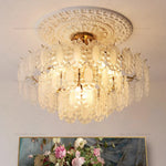 Cream Wind Crystal Chandelier - Elegant French Design for Luxury Living Spaces