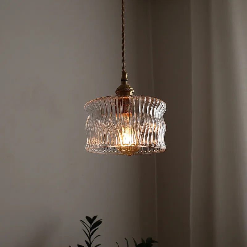 Green Glass LED Pendant Light - Nordic Modern Hanging Lamp