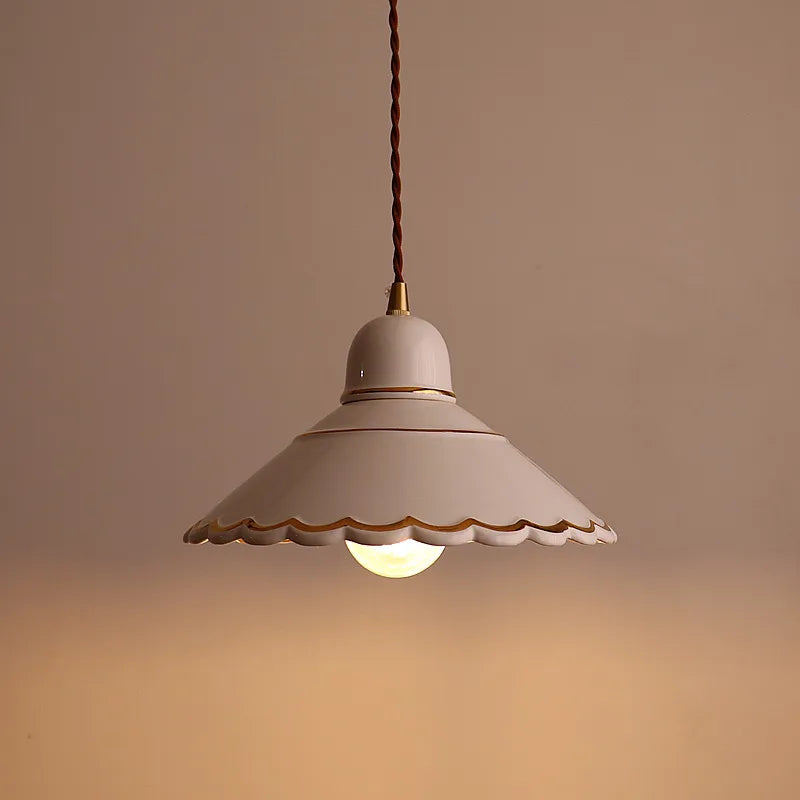 LED Pendant Lamp Modern Style Home Lighting Living Room Study Bar White Flower Ceramic