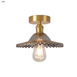 Smoke Gray Glass LED Ceiling Light - Modern Nordic Style