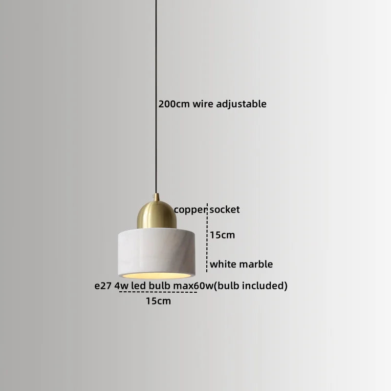 LED Marble Pendant Lamp: Modern Luxury Hanging Light for Home, Restaurant & Bedroom