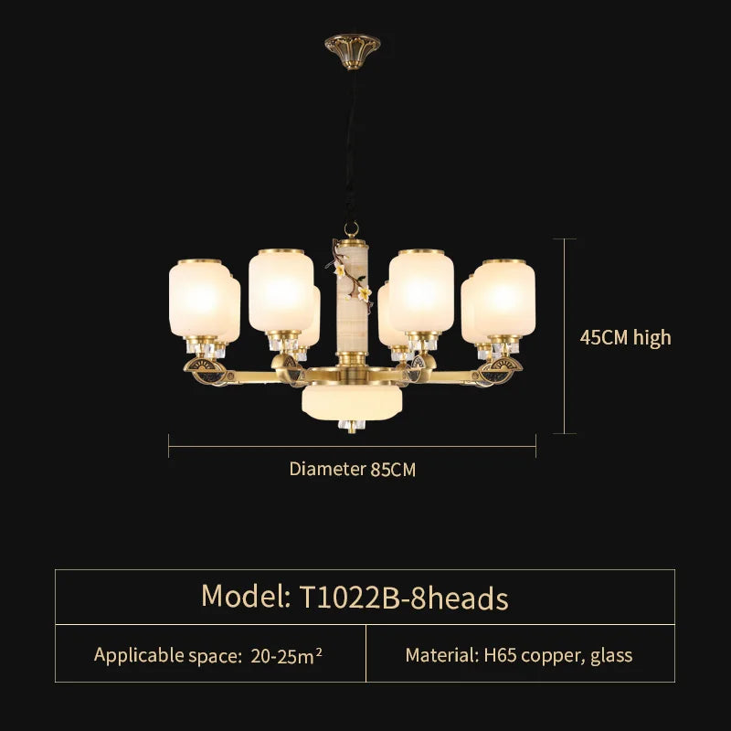 Luxe Jade Chandelier for Living Room, Villa, and Duplex Hall