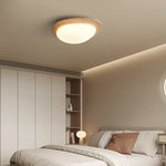 White LED Ceiling Light Fixture | Wabi Sabi Yellow Cave Stone Decor