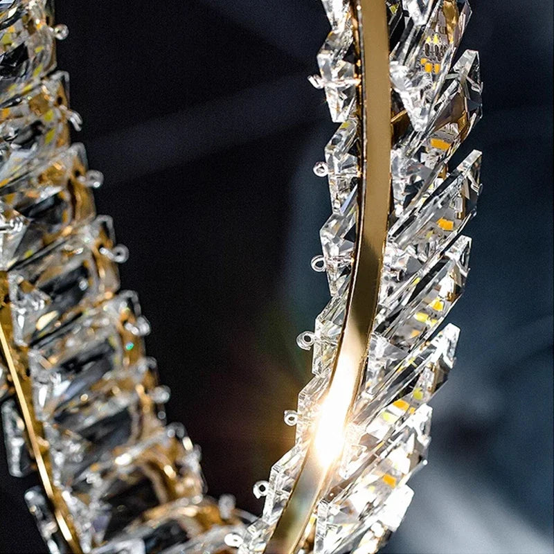 Crystal Pendant Chandelier: Elegant Ceiling Light for Bedroom Living Room Home Decor