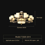 European Crystal Chandelier: Modern Luxury Copper Lighting for Living Room, Restaurant, and Hall.