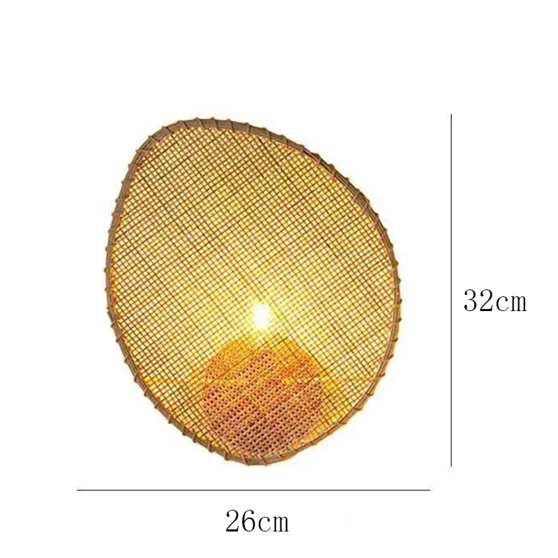 Hand-Woven Rattan Wall Lamp for Japanese Inspired Decor