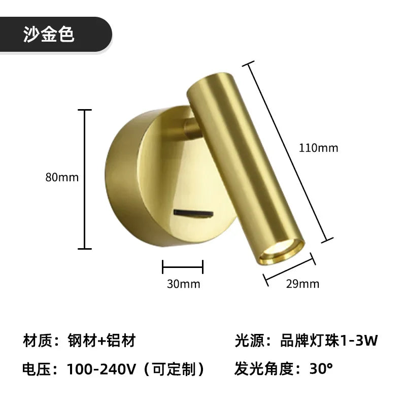 Warm White LED Wall Sconce Light for Bed Headboard Decoration