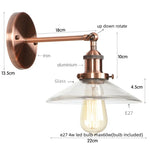 Vintage Industrial LED Wall Sconce with Clear Glass, Artistic Light Fixture