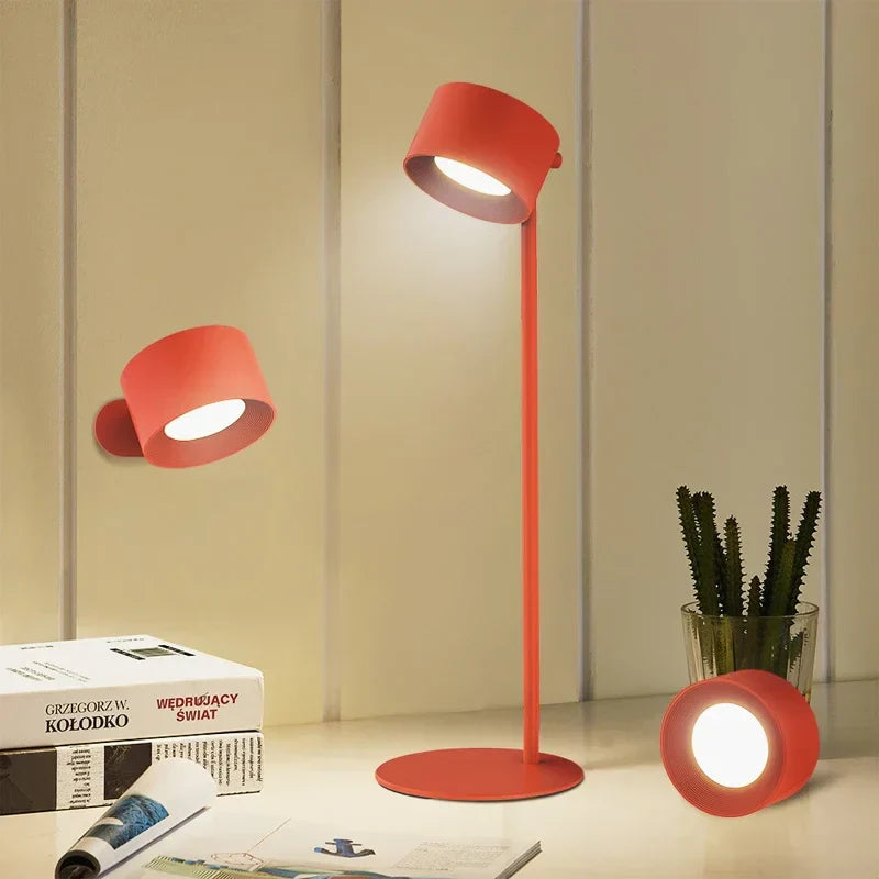 RGB Desk Lamp: Portable, Magnetic, Rechargeable, 360° Rotation, Wall Mount, Reading Light