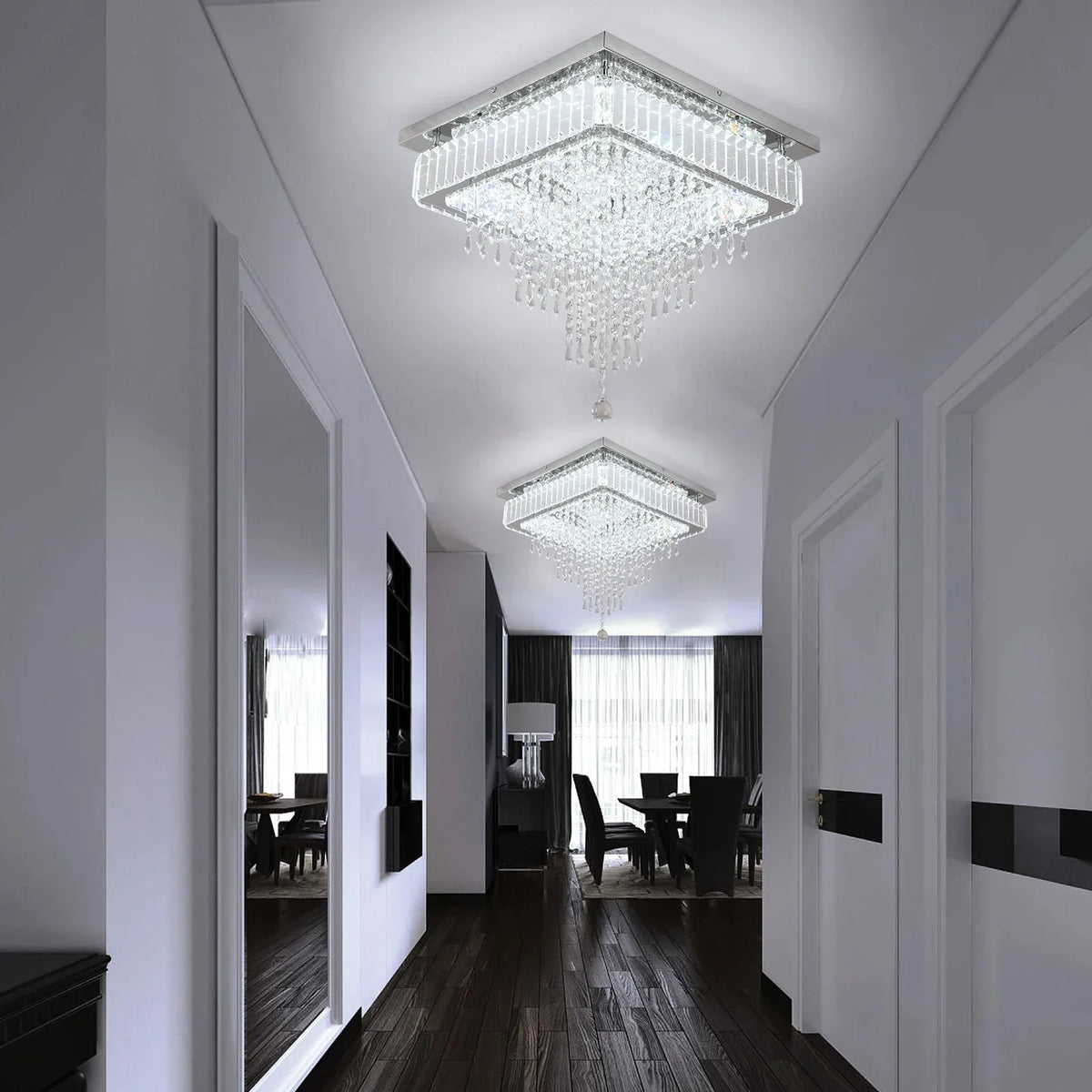 Crystal LED Pendant Chandelier for Dining Living Room Decor