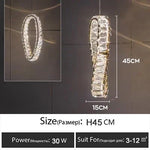 Crystal Pendant Chandelier: Elegant Ceiling Light for Bedroom Living Room Home Decor