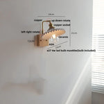 Nordic LED Walnut Wood Wall Lamp with Rotating Ceramic Copper Pull Chain Switch