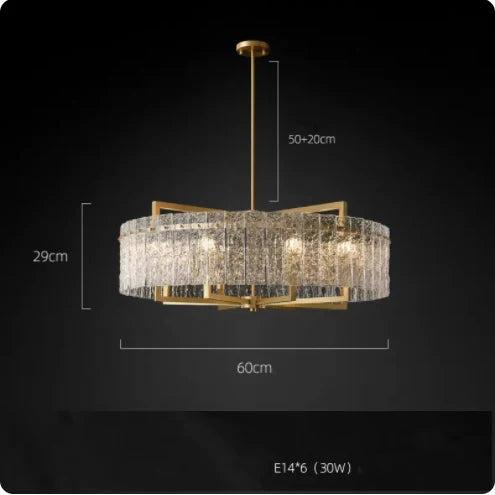 Copper Glass Pendant Light for Living Room & Foyer