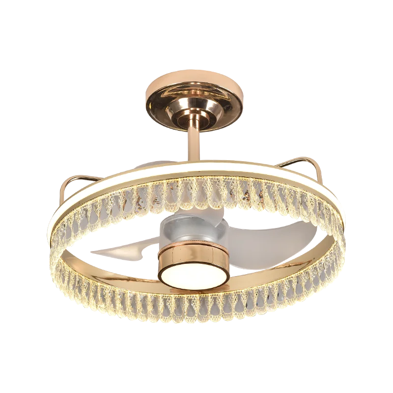 Black Gold LED Ceiling Fan Chandelier: Luxury Nordic Modern Design
