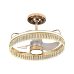 Black Gold LED Ceiling Fan Chandelier: Luxury Nordic Modern Design