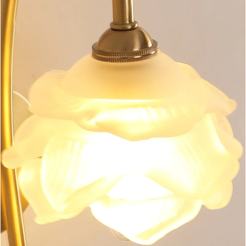 Afralia™ Modern Luxury Glass LED Wall Sconce with Pull Chain Switch for Bedroom, Coffee Reading