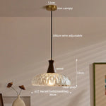 Wood Glass LED Pendant Lights Modern Hanging Lamp for Kitchen Living Room