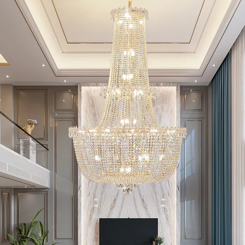 Crystal Luxe Chandelier for Villa Hotel Living Room - European Modern Style