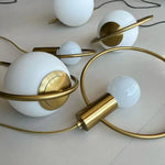 Gold Ring Glass Ball Pendant Light Fixture for Bedroom Living Room.